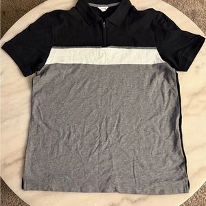 Calvin Klein Black and Gray Polo Shirt